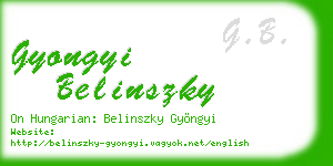 gyongyi belinszky business card